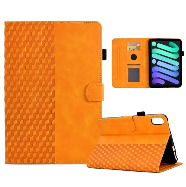 Rhombus Embossed PU Leather Smart Tablet Case - For iPad mini 6th Gen (2021) - mosaccessories